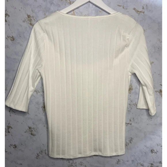 Free People White Knit Top NWOT Size Large - Picture 3 of 4